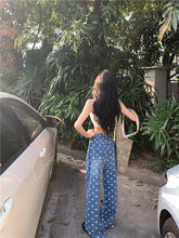 Lässige Baggy-Jeans mit weitem Bein und Herz-Print im Y2K-Stil